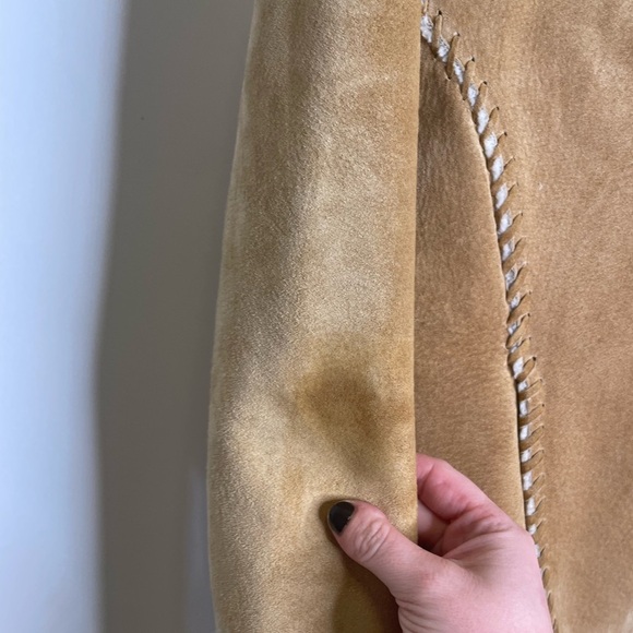 Y2K Vintage Suede Faux Fur Paneled Leather  Suede Jacket - Picture 6 of 10